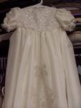 White Silk Christening Gown With Lace And Embroidery 3 small
