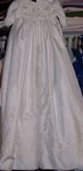 White Silk Christening Gown With Lace And Embroidery 5 small