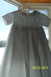 White Christening Romper With Detachable Skirt 2 small
