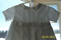 White Christening Romper With Detachable Skirt 4 small