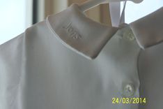 White Christening Romper With Detachable Skirt 5 small