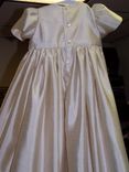 Champagne Silk And Embroidered Christening Gown 2 small