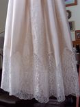 Champagne Silk And Embroidered Christening Gown 5 small