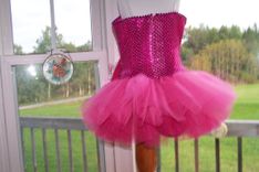 Hot Pink Girls Sequin Tutu Dance Costume 3 small