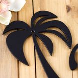 Custom Metal House Name Sign with Tropical Palm Trees 2 small