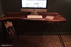 Black Walnut Desk With Hairpin Legs 4 small
