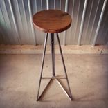Walnut & Steel Extra Tall Bar Stools 1 small