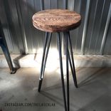 Laser Engraved Oak & Steel Stool 1 small