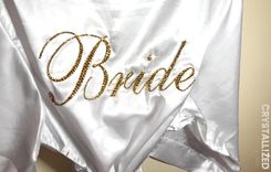 Crystallized Bridal Robe Wedding Kimono Bride Genuine European Crystals Bedazzled 2 small