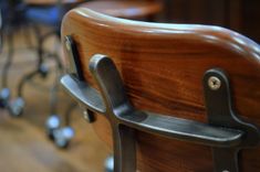 Vintage Industrial Stool With Back 2 small