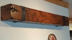 Fireplace Mantel Rustic Beam Hand Hammered Straps 5 small