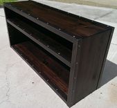Wood & Steel Industrial Bookcase #022 • By Iefco. 3 small