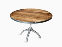 Round Steel Strap Walnut Table 4 small