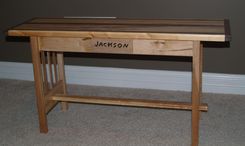 Maple And Walnut Mission Style Bench 2 small