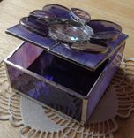 Purple/Lavender Flower Stained Glass Box 1 small