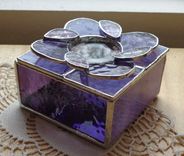 Purple/Lavender Flower Stained Glass Box 2 small