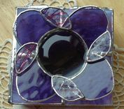 Purple/Lavender Flower Stained Glass Box 3 small