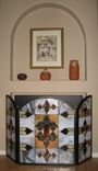 Stained Glass Fire Screen With 2 Matching 3 small