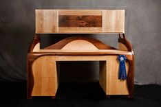 Custom Made Walnut And Ash Wood Desk With A Secret Lock For Maximum Security! 1 small
