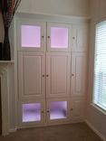 Custom Made Storage Cabinets With Space For Tv And Multi-Colored Light System! 3 small
