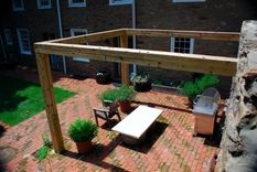 Minimalist Pergola With Adjacent Rose Arbor 3 small