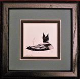 Loons - Quilled Loon And Baby Miniature Wall Art Framed 5 small