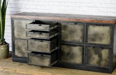 Industrial Credenza With Drawers. Rustic Filing Cabinet. Modern Office Furniture Reclaimed Wood. 6 small