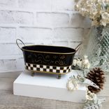Vintage Check Small Towel Caddy Holder Black And White Check Vanity Organizer 3 small