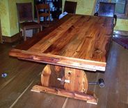 Bavarian Trestle Table From Reclaimed Heart Pine 2 small