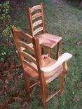 Arched Slat Yellow Pine Dining Room Chairs 3 small