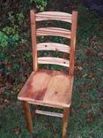 Arched Slat Yellow Pine Dining Room Chairs 4 small