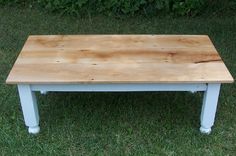 Farm Style Coffee Table With Painted Base 3 small
