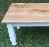 Farm Style Coffee Table With Painted Base 4 small