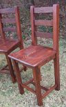 Reclaimed Antique Oak Bar Height Dining Chairs 5 small