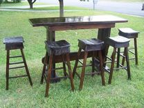 Reclaimed Antique Oak Custom Bar And Bar Stools 1 small