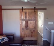 Reclaimed Wood Sliding Barn Door With Vintage Hardware 2 small