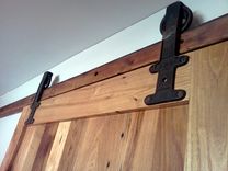 Reclaimed Wood Sliding Barn Door With Vintage Hardware 3 small