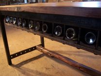 Butcher Block Kitchen Island With Industrial Base And Wine Rack 2 small
