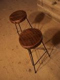 Reclaimed Wood Bar Stools With Industrial Rebar Legs 4 small