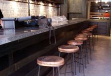 Reclaimed Wood Bar Stools With Industrial Rebar Legs 5 small