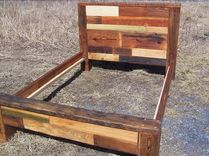 Reclaimed Wood Bed Frame, Colorful Wood Quick Patchwork 5 small