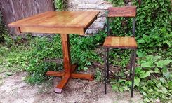 Urban Style Reclaimed Wood Bar Stools With Industrial Metal Legs And Railroad Spikes 4 small