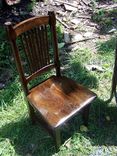 Reclaimed Antique Oak Rustic Spindle Back Chairs 1 small