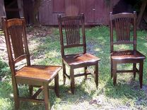 Reclaimed Antique Oak Rustic Spindle Back Chairs 3 small
