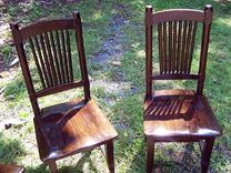 Reclaimed Antique Oak Rustic Spindle Back Chairs 4 small