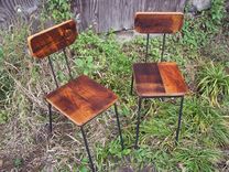 Urban Wireframe Chair From Metal And Reclaimed Wood 3 small