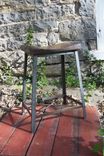 Industrial Chic Reclaimed Wood Saddle Stool 4 small
