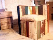 Urban Style Corner Lounge Chair From Reclaimed Wood And Coffee Bean Bags 1 small