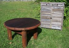 Outdoor Rustic Coffee Table Made From Reclaimed Barnwood 2 small