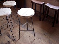 Bar Stools Made From Reclaimed Wood With Metal Legs 1 small